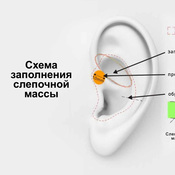 Покажите эту схему специалисту в клинике Схема слепков ушей для кастомных наушников System Elements