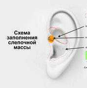 Покажите эту схему специалисту в клинике Схема слепков ушей для кастомных наушников System Elements