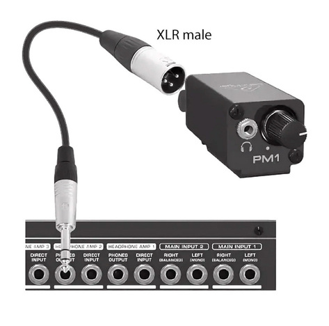 Проводная система ушного мониторинга Behringer PM1 — пассивная ручка громкости