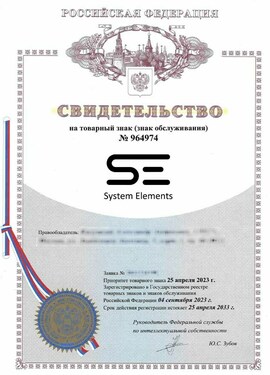 Свидетельство на товарный знак SE® System Elements № 964974